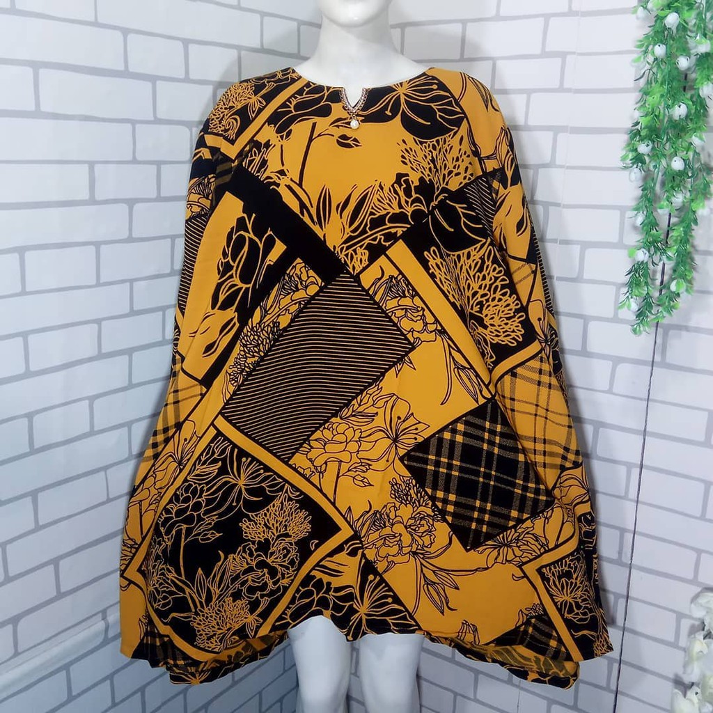 Tunik super jumbo LD 140 cm / blouse motif bunga big size
