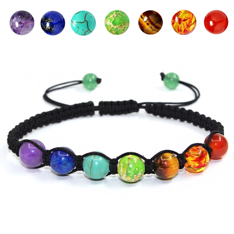 7 Chakra Bracelet Yoga Healing Balance Supernatural Reiki Stones Beads Bracelet