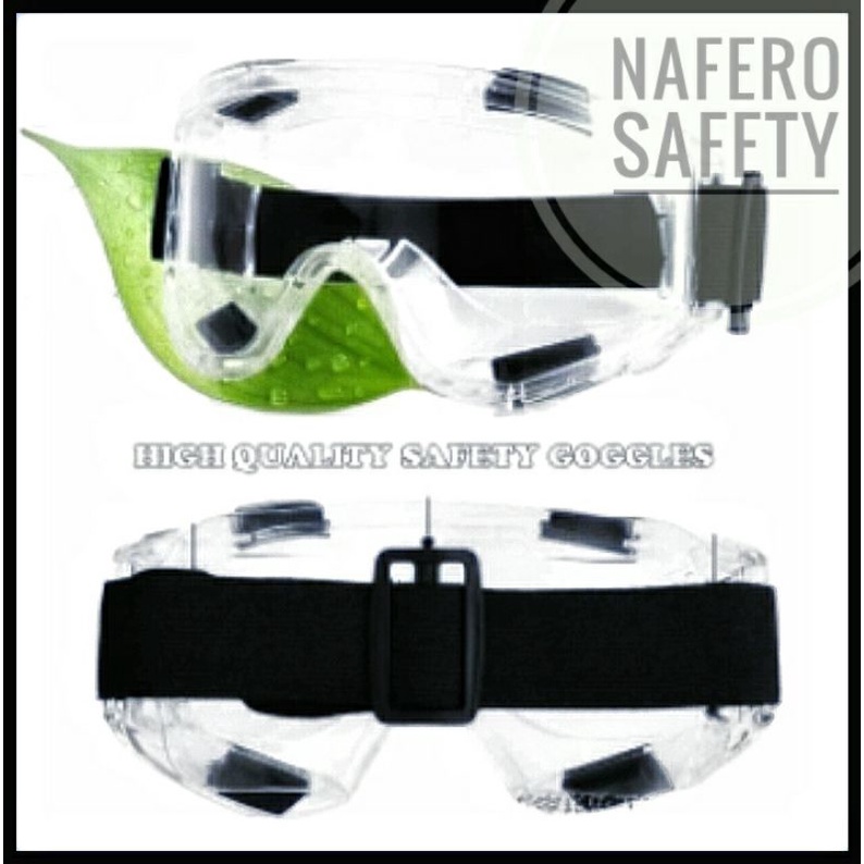 KACAMATA SAFETY MOTOR AIRSOFT GUN SPORT GOOGLE SAFETY PREMIUM - Lensa Clear Bening Frame Putih & Hit