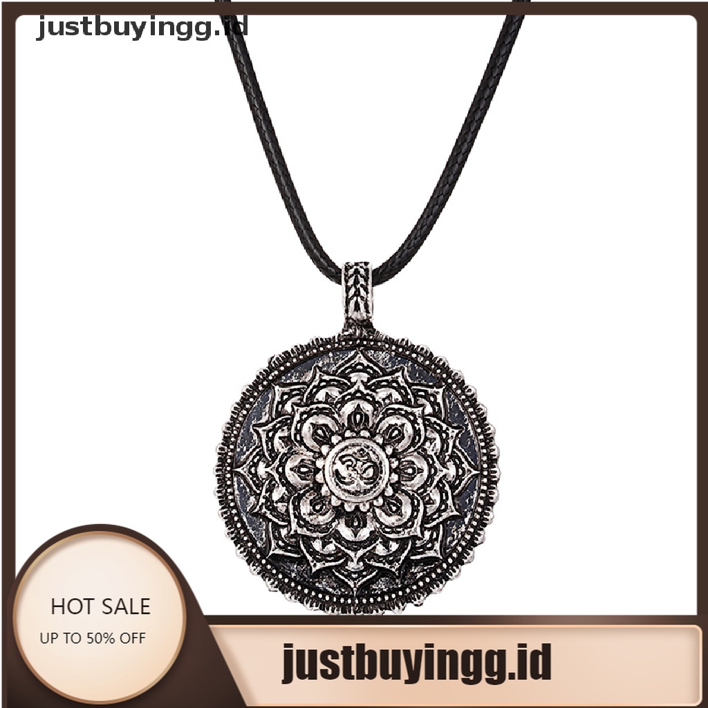 Kalung Liontin Jimat Meditasi Lotus Mandala Tibet Gaya Retro Untuk Yoga