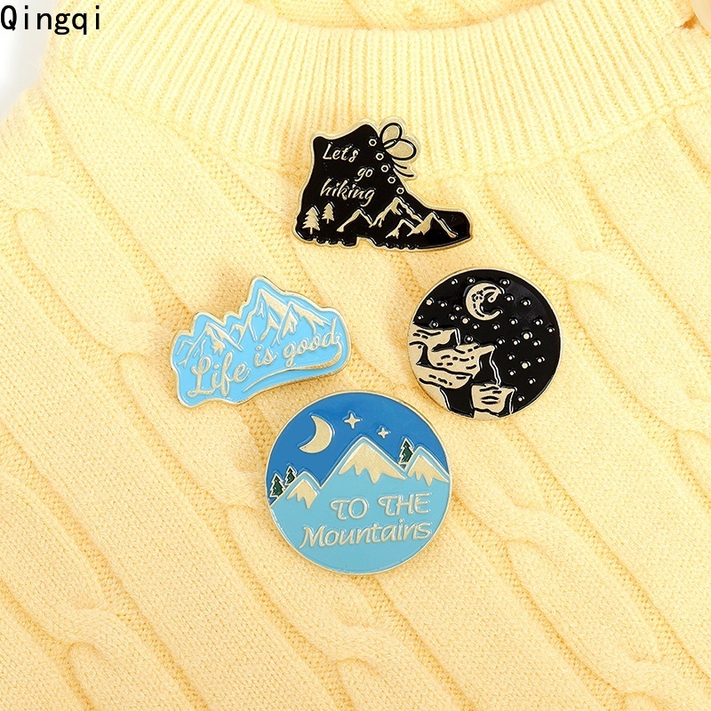 Bros Pin Enamel Desain Gunung Petualangan Travel Life Untuk Hadiah