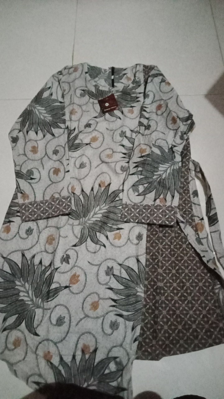 M-l-xl-xxl Jumbo Batik Tunik Wanita Asj Sa Hrb026 Kenongo Pekalongan Sogan Tulis