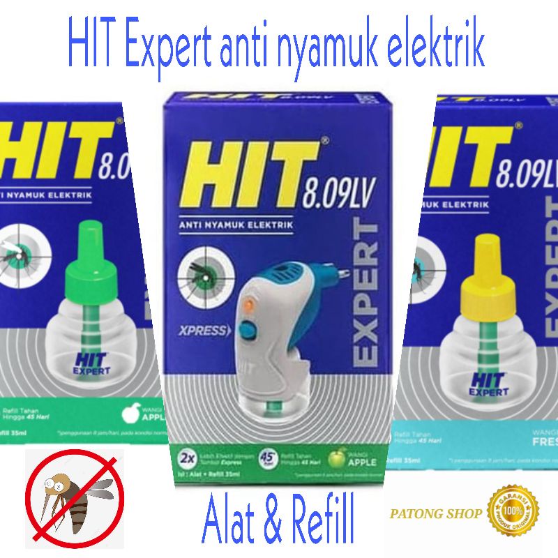 HIT Nonstop Expert Set Elektrik gratis Refill &amp; Hit Expert Refill obat nyamuk cair