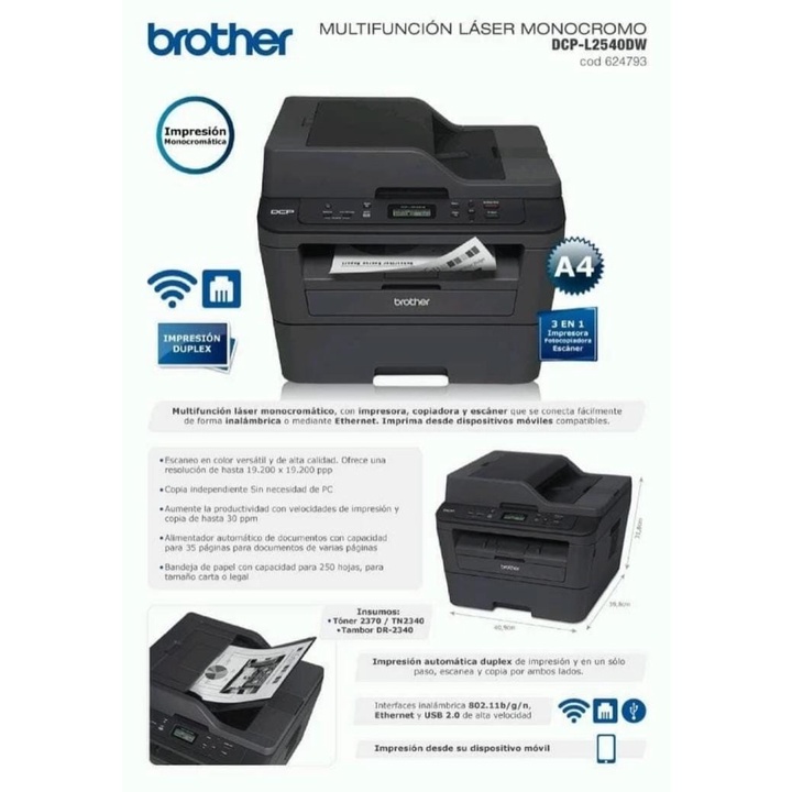 PRINTER BROTHER LASER JET DCP-L2540DW BROTHER DCP L2540DW BROTHER 2540