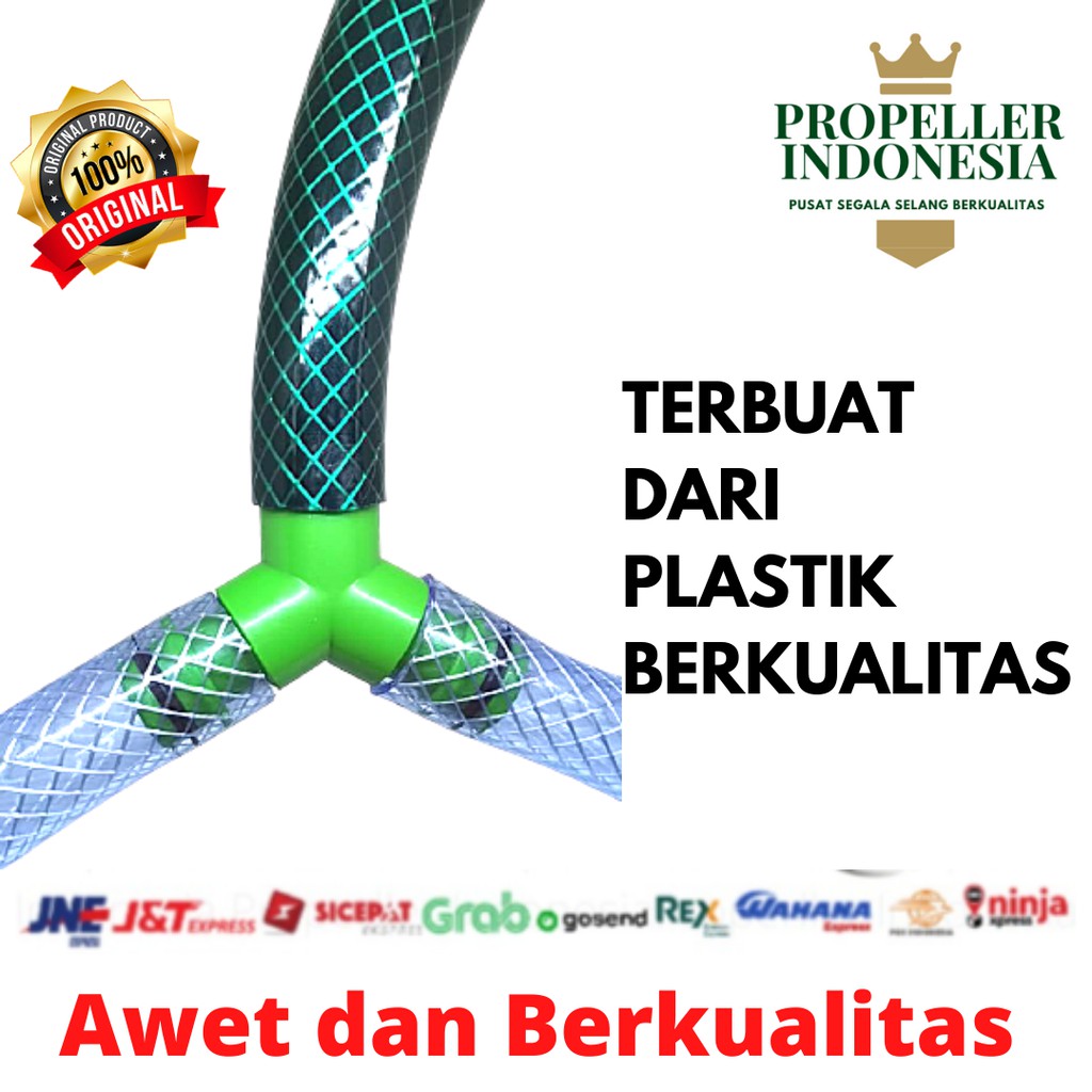 Penyambung Selang Air Konektor Y / Segitiga Quick Connector 1/2&quot;-5/8&quot;