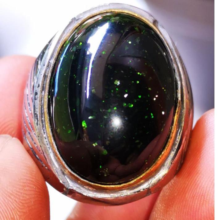 Banyak Dipakai.. Batu akik asli Black oval Papua jumbo