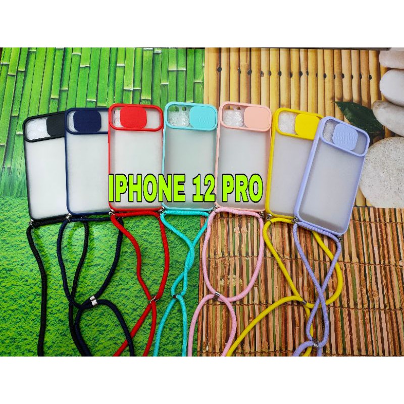 IPHONE 12 PRO  CASING SOFT CASE DOVE SLIDING CAMERA + TALI MODEL TERBARU