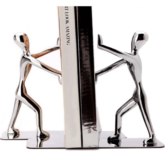 

Fasmov Heavy Duty Stainless Steel Man bookends Penahan buku