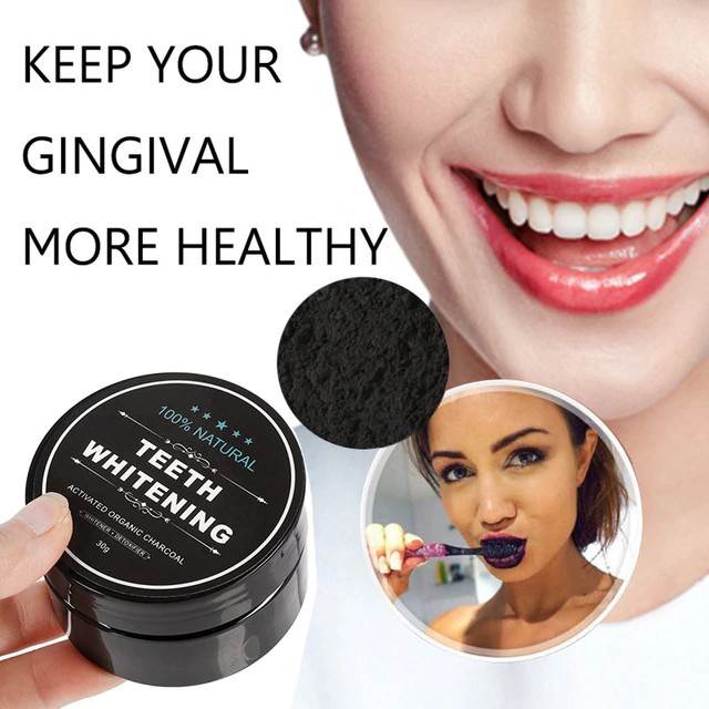 SYB Charcoal Teeth Whitening Powder Activated / Bubuk Arang Pemutih Gigi Alami  50gr