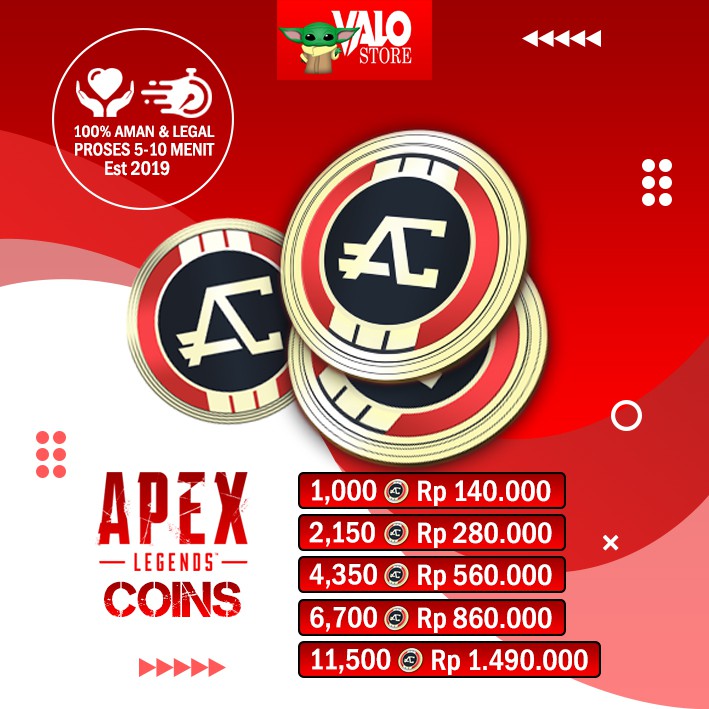 [PROSES Instant 5 MENIT] Apex Legends Coins PC 1000 - 11500 Coin LEGAL 100% / Mirage Bundle