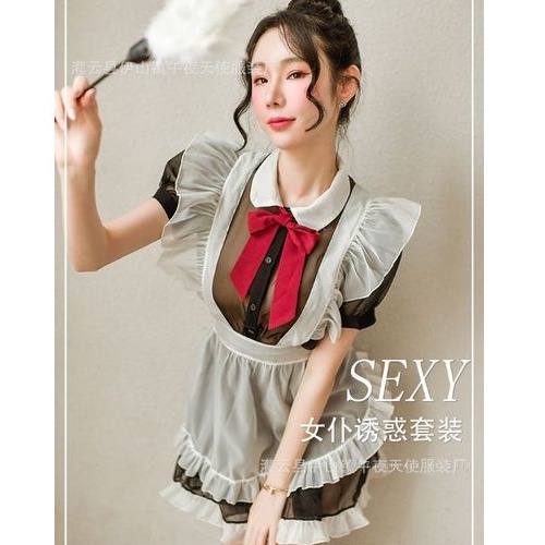 PREMIUM Costume Lingerie French Maid Apron Set Seragam Pelayan Pembantu