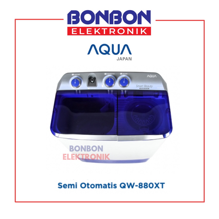 AQUA Mesin Cuci 2 Tabung 8KG QW-880XT / QW 880 XT / QW880XT