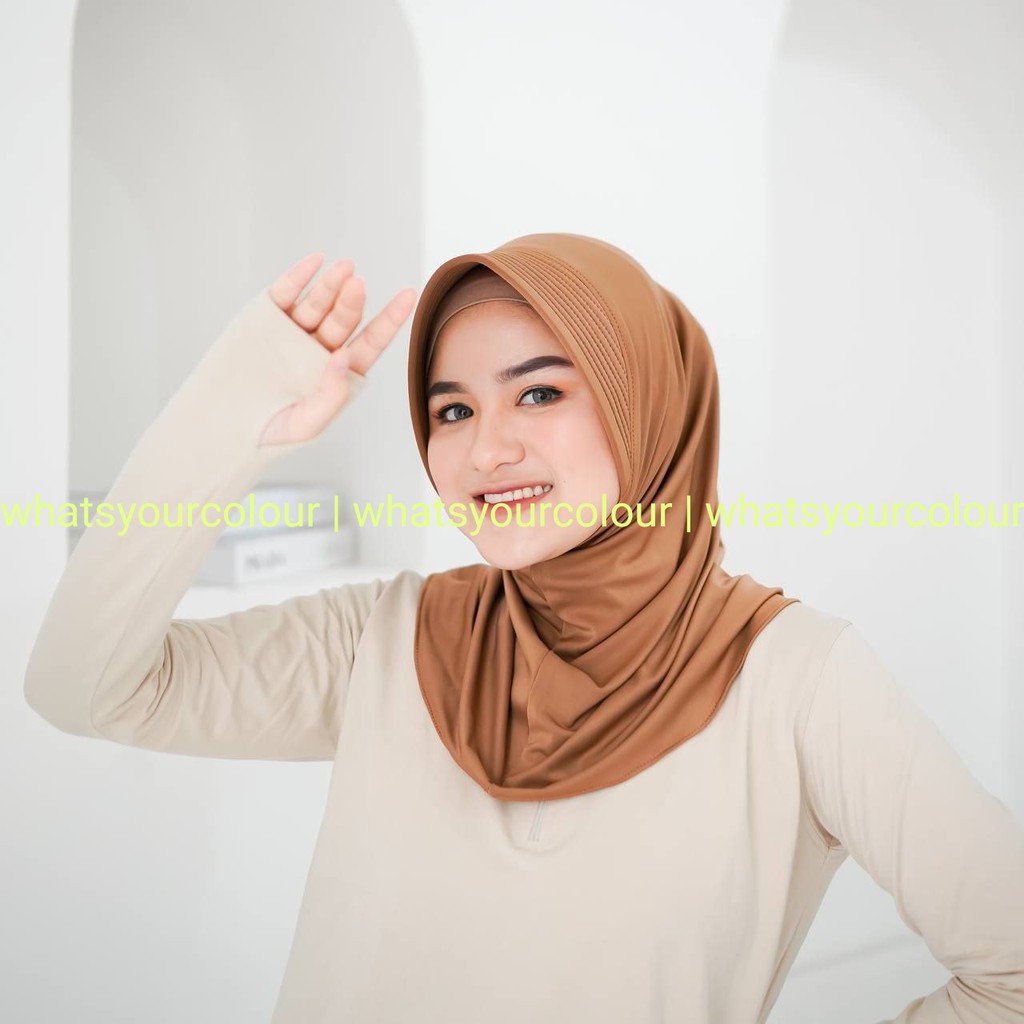 Kerudung Olahraga [khaki] Bergo sport / hijab sport-khaki