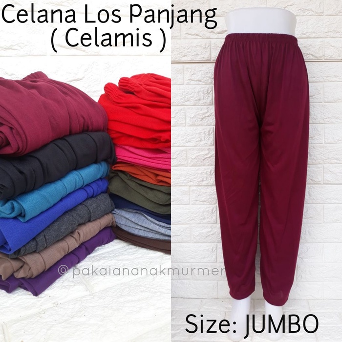 [PAKET USAHA] GROSIR - Legging Panjang Wanita Polos Motif Bunga Salur / Celamis Inner Pants Jumbo