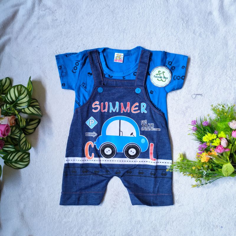 Overall Baby boy 2 3 4 5 6 7 bulan kodokan jeans anak cowok laki laki kaos kartun Doraemon Paus Summer