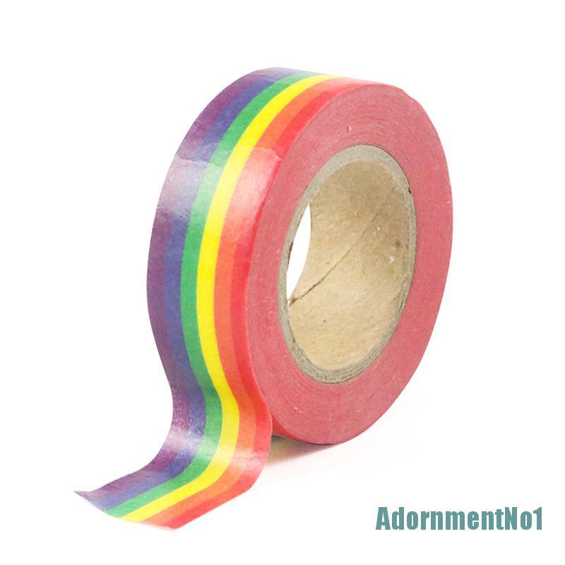 (AdornmentNo1) 10m / Roll Tape / Selotip Warna Pelangi Untuk Dekorasi Album Foto / Scrapbook