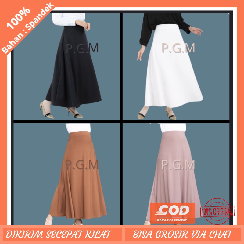 TERLARIS !!! ROK PANJANG STANDAR &amp; JUMBO SPANDEK JERSEY WANITA TERMURAH / ROK PANJANG UNTUK BB 65-80 KG BAHAN PREMIUM