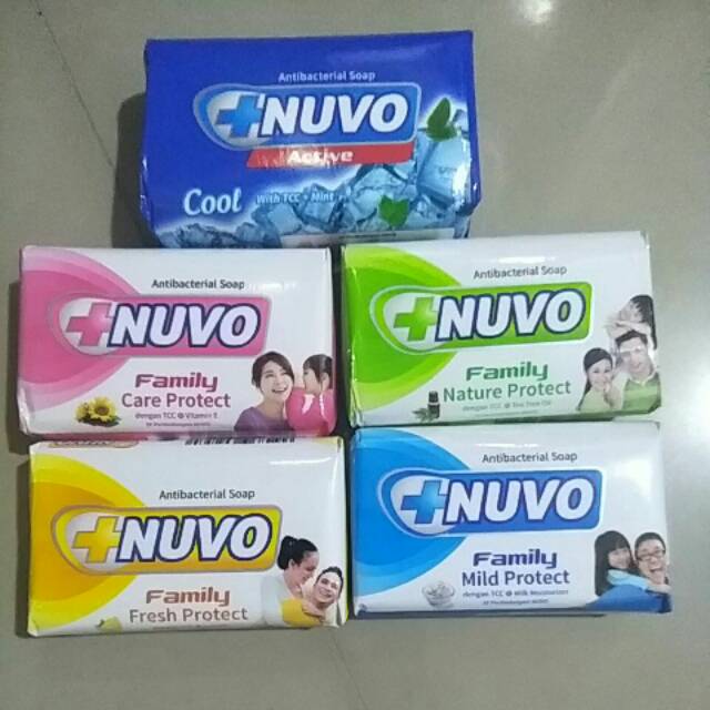  NUVO  sabun  mandi  batang Antibacterial Soap 76 gr dan 110 