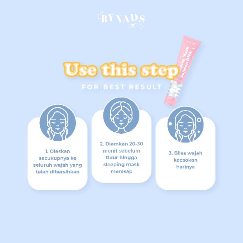 ✨Up Your Look✨ ByNads Salmon DNA sleeping mask moisturizer pelembab wajah by nads masker wajah sleep mask