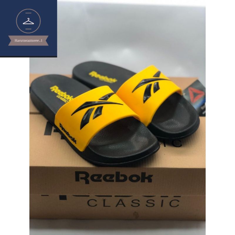 SANDAL SLIDE REEBOK CLASSIC ALL VARIAN BERBAHAN FULL KARET GRADE ORIGINAL UNTUK PRIA MURAH FREE BOX