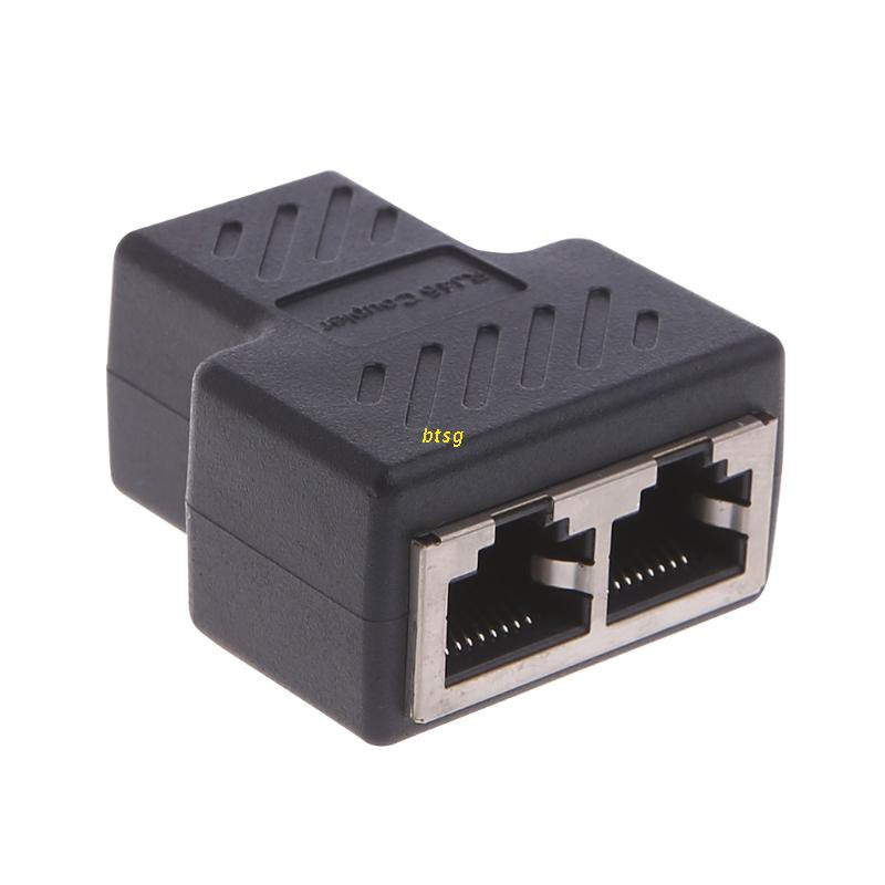 btsg 1 To 2 Ways LAN Ethernet Network Cable RJ45 Female Splitter Connector Adapter