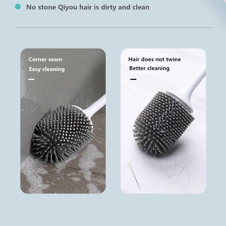 ECOCO Sikat Toilet WC Silicone Brush Pembersih Lantai Dinding Kamar Mandi Wall Mounted Silicon Flexible Berkualitas