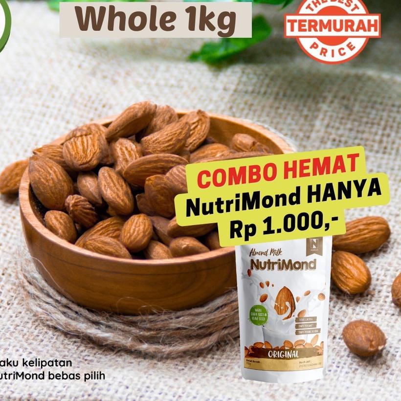 

Grand Seller|SQ11|Roasted Almond Whole 1kg ( Kacang Almond Panggang / Matang ) Ukuran Besar 27-30 Tanpa Cangkang