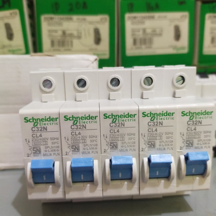 MCB 4A PLN SCHNEIDER 1PHASE TUAS BIRU ORIGINAL Termurah