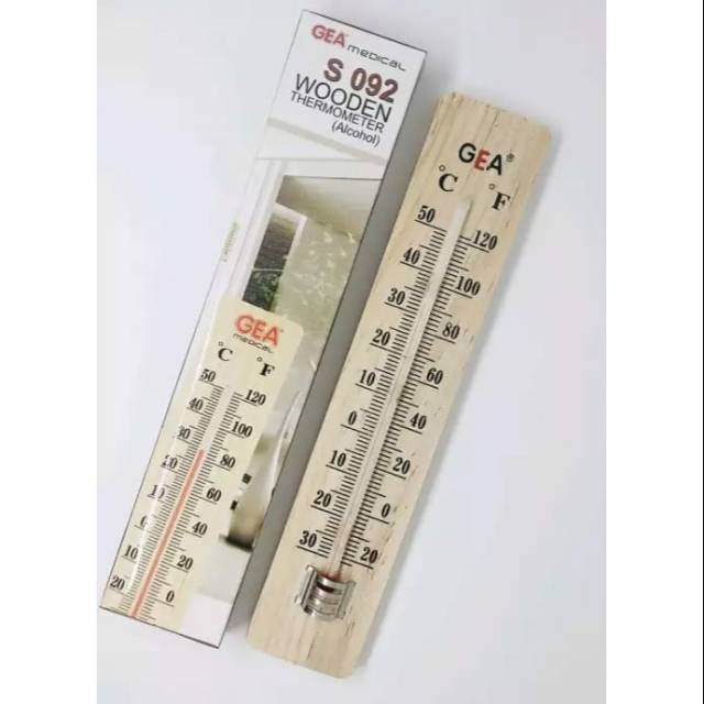 Thermometer kayu GEA  Termometer ruangan kayu  Termometer dinding kayu