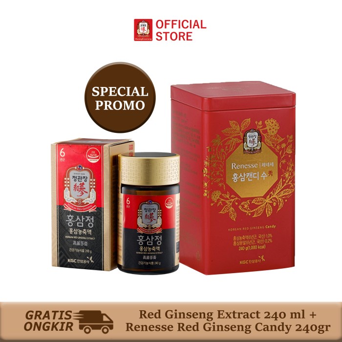 {cantikstore}  BUNDLE Korean Red Ginseng Extract 240grKorean Red Ginseng Candy Diskon