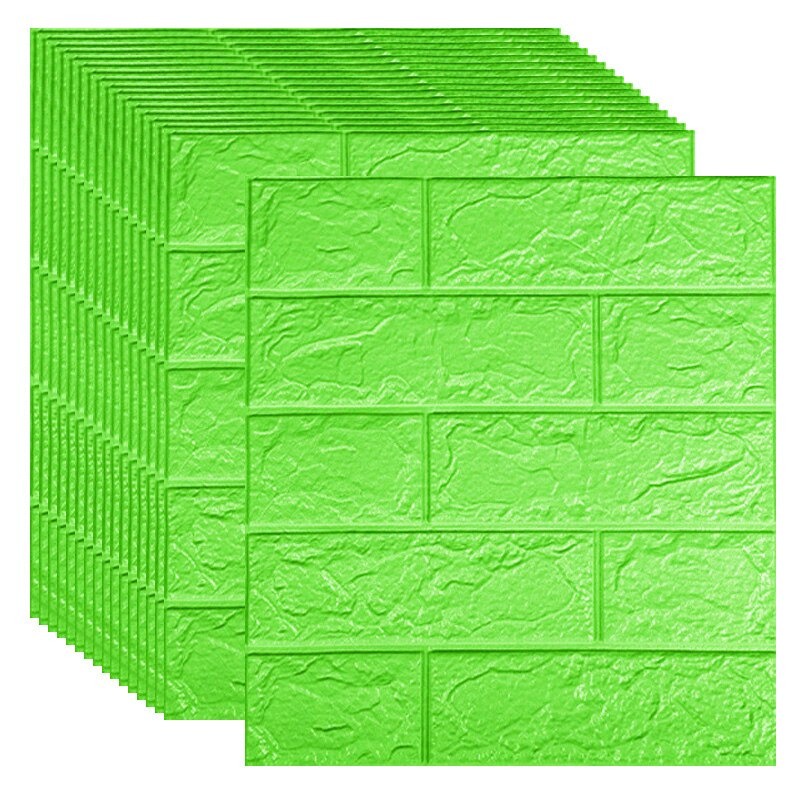 WALLPAPER FOAM 3D WARNA HIJAU UKURAN 77 CM X 70 CM