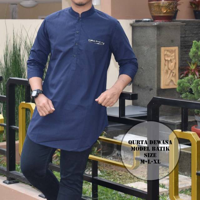 Baju koko pakistan kemeja koko pakista qurta pakistan jubbah india fasion muslim pria modern premiu