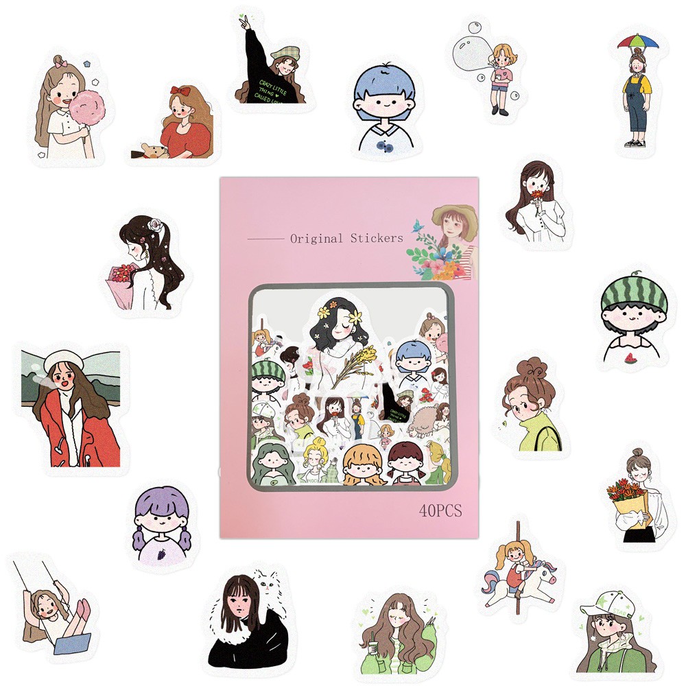 40pcs / Set Stiker Lucu Untuk Dekorasi Diary