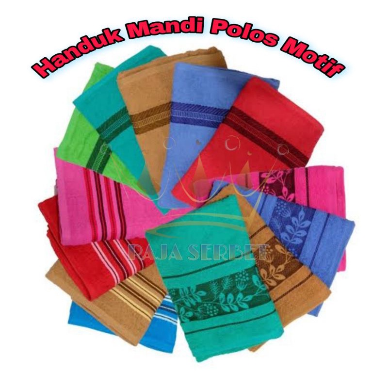 HANDUK POLOS WARNA MOTIF  uk 67 x 137 cm