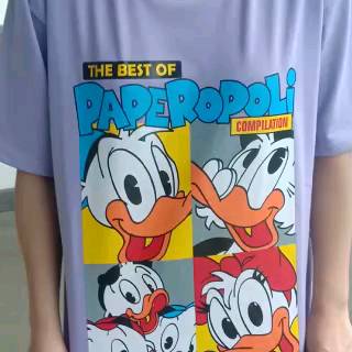 BAJU KAOS  KATUN DONALD DUCK PAPEROPOLI OVERSIZE  HITAM  