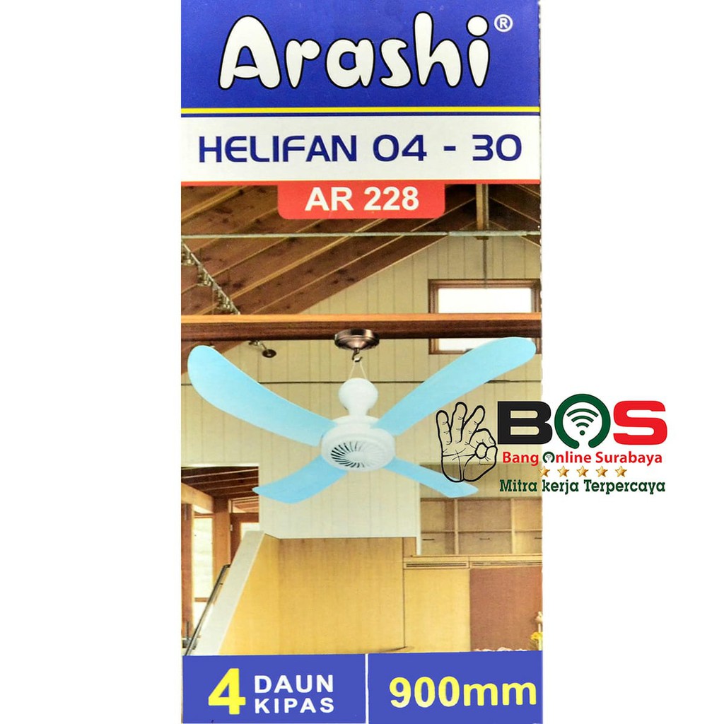 Kipas Angin Gantung Helifan 30 Watt Arashi AR-228 30Watt