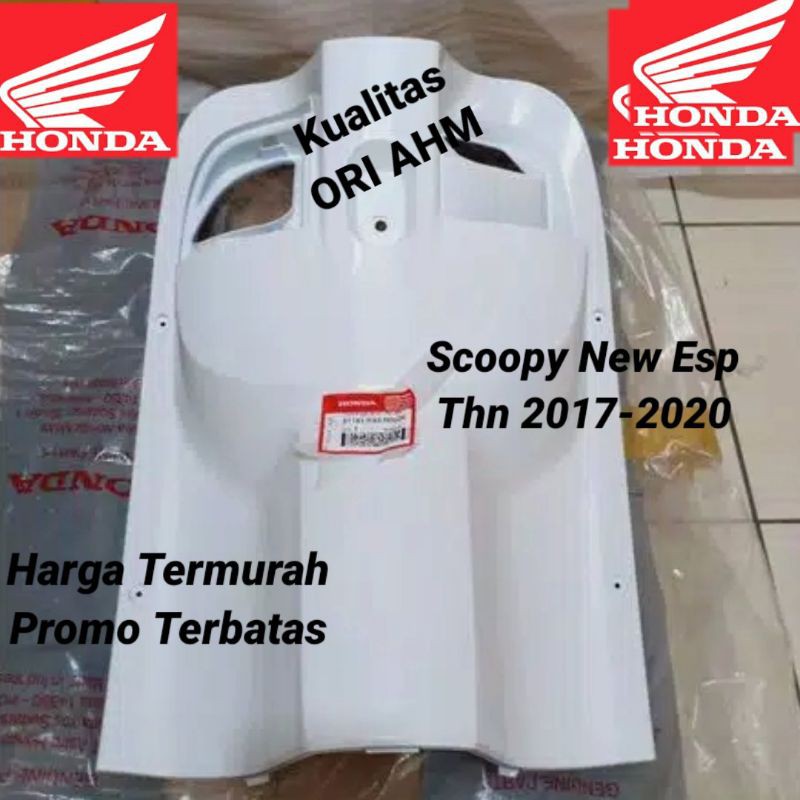 Cover Inner lower dek kantong legshield kontak Dasbor Scoopy New fi esp K93 2018-2020 PUTIH Original