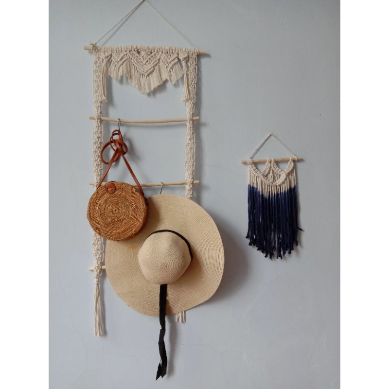 READY STOK) macrame gantungan kerudung/ gantungan kain / macrame wall hanging (HD 124)