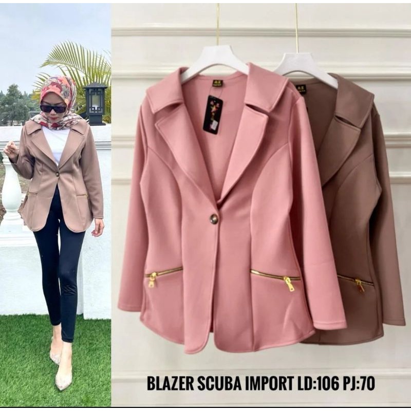 BLEZER IMPORT WANITA VIRAL TERBARU POLOS