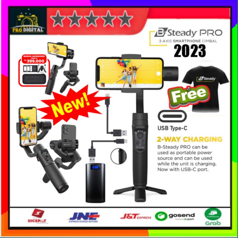 Jual Brica B Steady PRO Terbaru 2023 3 Axis Gimbal Smartphone Free