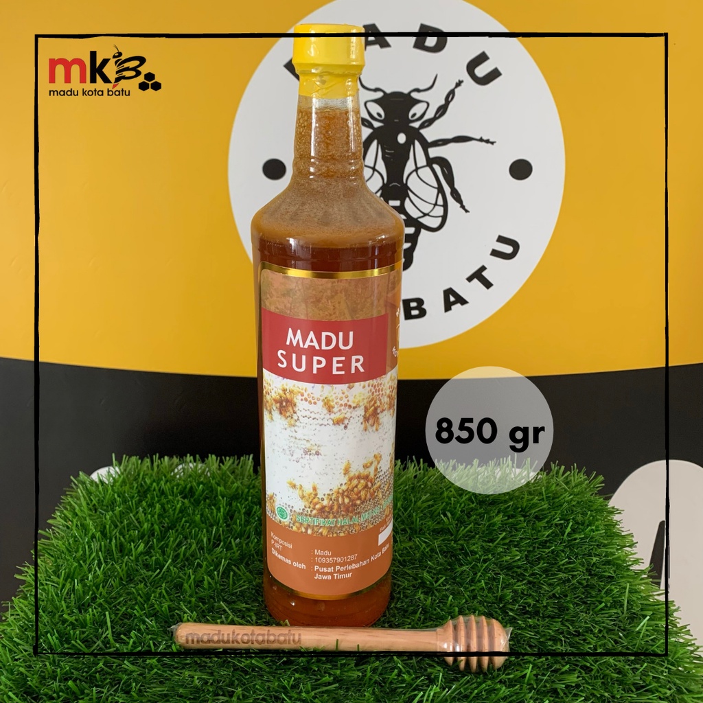 

Madu Asli Super 3 in 1 (madu+bee pollen+royal jelly) 850 gr -Madu Kota Batu
