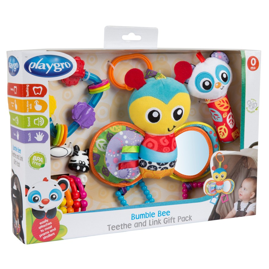 Playgro Baby Bumblee Bee Teethe and Link - 1 Set Hadiah/Kado untuk Anak Bayi-3