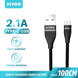 Kivee Kabel Data Type-C Android USB Fast Charging Samsung Xiaomi Oppo Vivo Hitam 2.1A