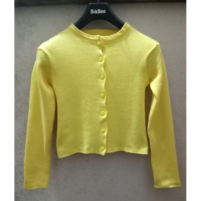 BAILEY CARDI RAJUT / ANGEL BOTON SKIRT / KARDIGAN CROP TOP-light yellow