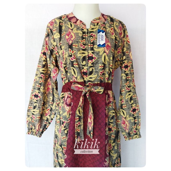 Gamis Wanita Long Dress Katun Batik Murah Pakaian Muslim Adem Busui Friendly Tunik Tradisional Mojok