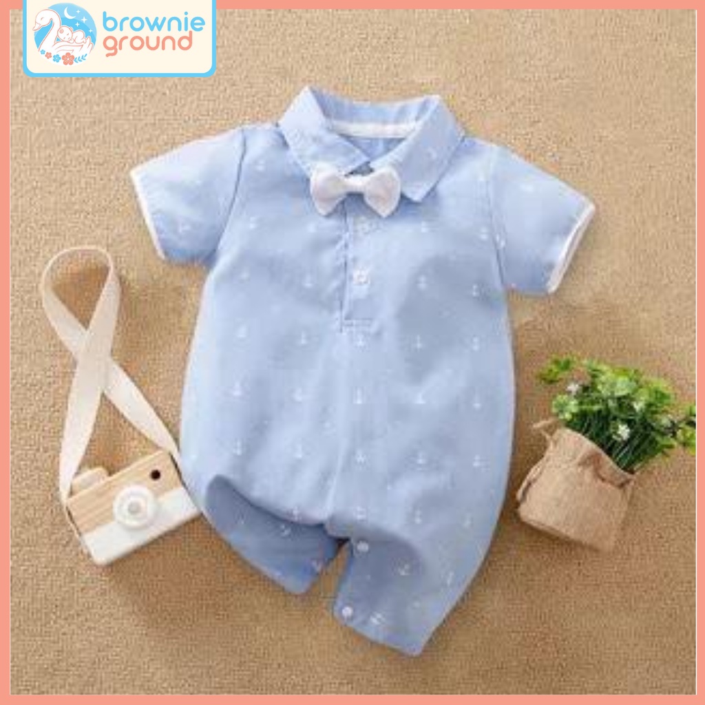 Jumper bayi lakilaki 0-2 tahun MOTIF JANGKAR mini lucu / baju bayi lengan pendek lucu import korea baju bay