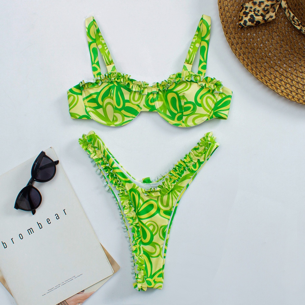 #Sisjuly# New swimsuit split strap halter swimsuit