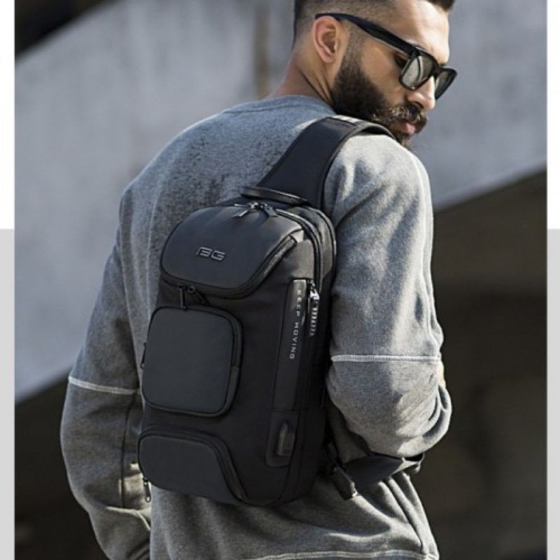 Tas Bahu Pria - Waistbag Pria Charger USB (CYCLOPS)