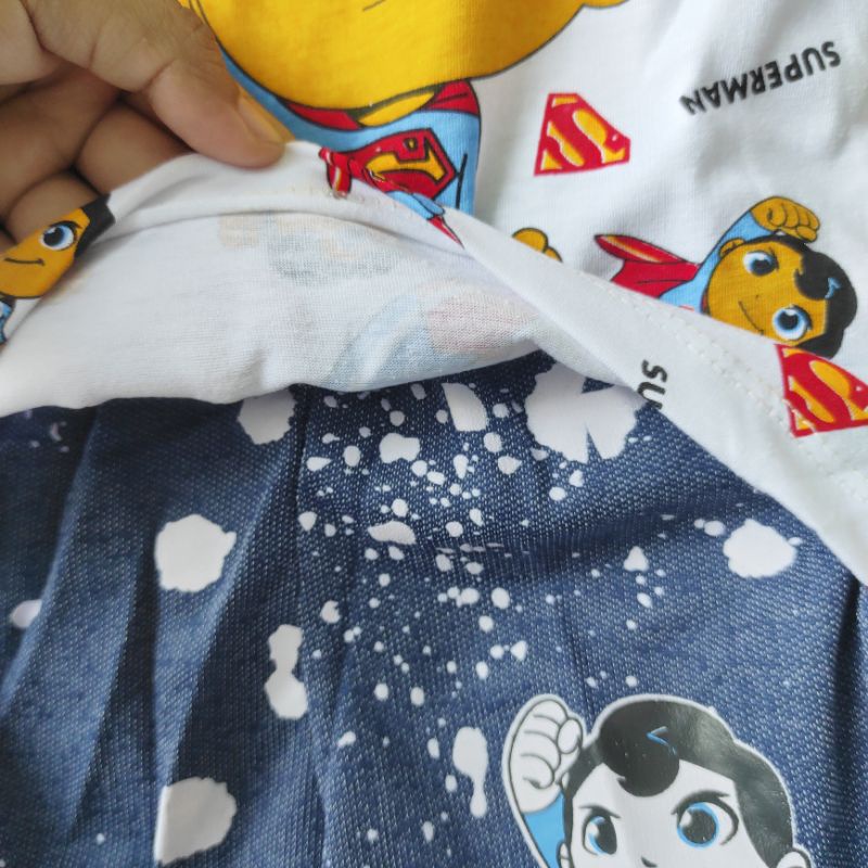 LL SUPERMAN Setelan baju katun celana jeans anak bayi