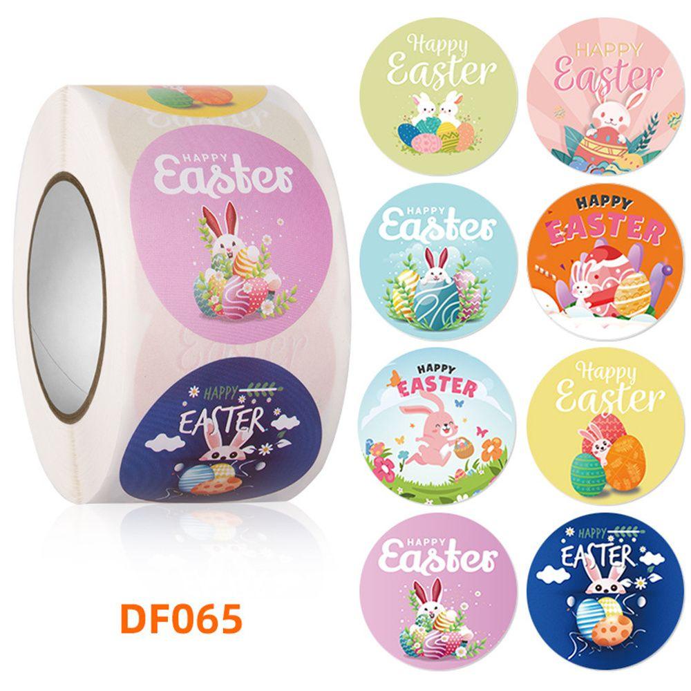 Nanas 500 Pcs/roll Paskah Stiker Kemasan Hadiah Dekorasi Pesta Kelinci Paskah Telur Bunny Self Adhesive Labels Stickers